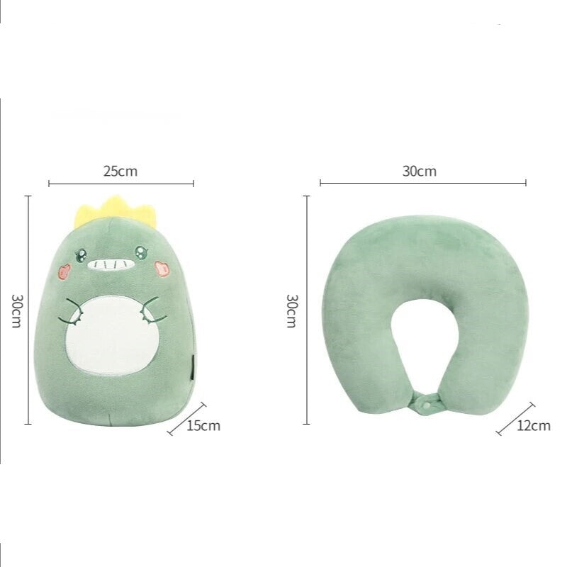kawaiies-softtoys-plushies-kawaii-plush-Dino 2-in-1 Travel Neck Support Pillow & Plushie Pillows 