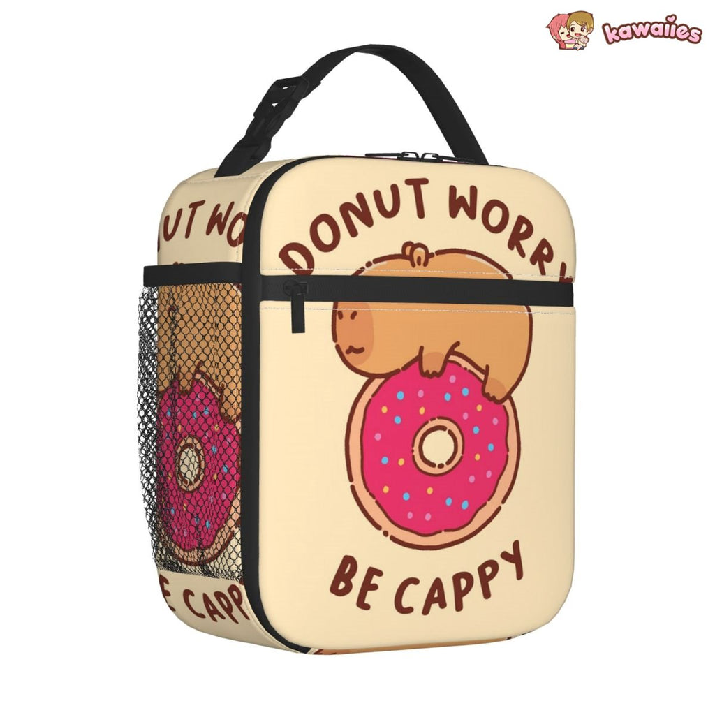 kawaiies-softtoys-plushies-kawaii-plush-'Donut Worry Be Cappy' Capybara Lunch Bags Bag 