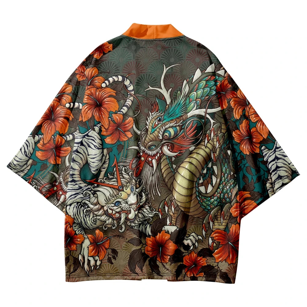 kawaiies-softtoys-plushies-kawaii-plush-Dragon Unisex Kimono Collection Kimono Orange Flowers M 