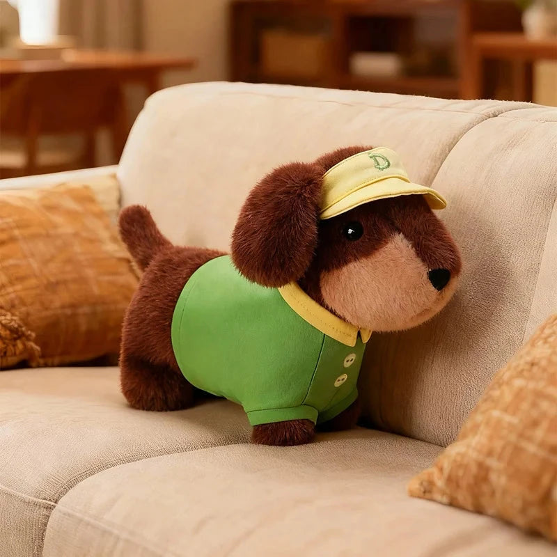 kawaiies-softtoys-plushies-kawaii-plush-Dress-Up Dachshund Sausage Dog Plushies Soft toy Green 25cm 