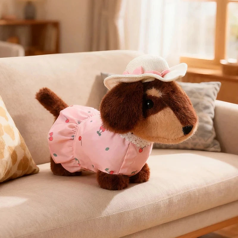 kawaiies-softtoys-plushies-kawaii-plush-Dress-Up Dachshund Sausage Dog Plushies Soft toy Pink 25cm 