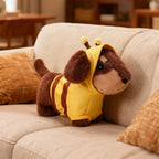 kawaiies-softtoys-plushies-kawaii-plush-Dress-Up Dachshund Sausage Dog Plushies Soft toy Yellow 25cm 