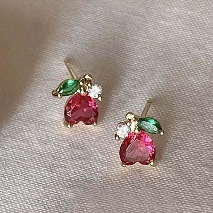 kawaiies-softtoys-plushies-kawaii-plush-Earring Cute Small Shiny Heart Flower Earrings 