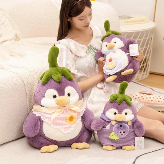 kawaiies-softtoys-plushies-kawaii-plush-Eggplant Purple Penguin Plushie Soft toy 