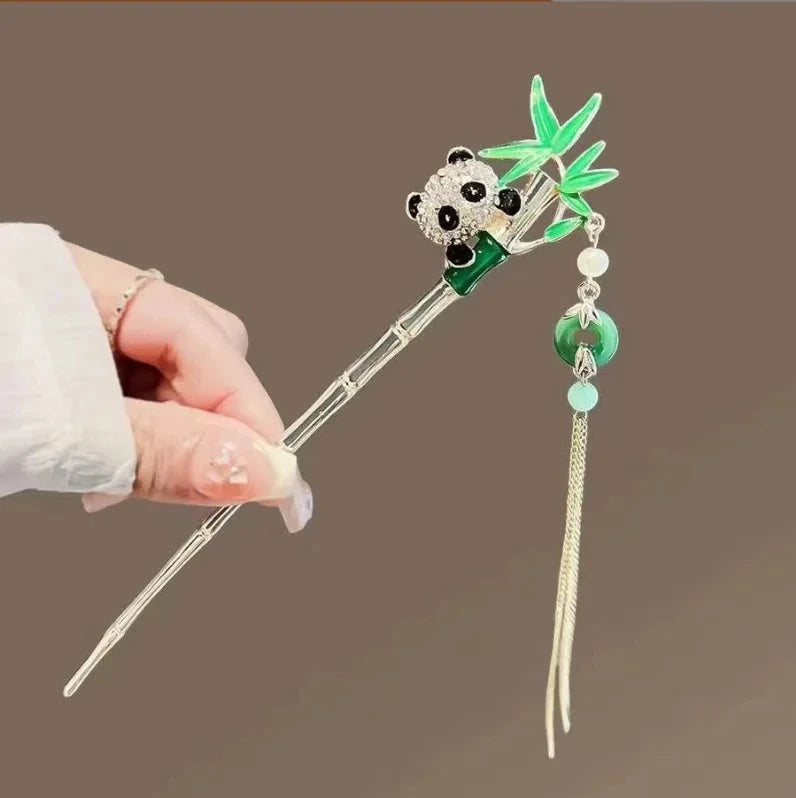 kawaiies-softtoys-plushies-kawaii-plush-Elegant Bamboo Flower Chinese Style Hair Pin Accessories Bamboo Panda 