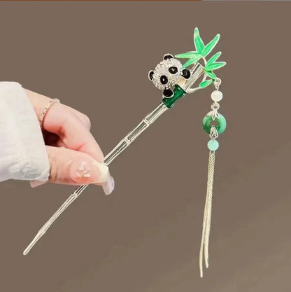 kawaiies-softtoys-plushies-kawaii-plush-Elegant Bamboo Flower Chinese Style Hair Pin Accessories Bamboo Panda 