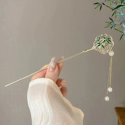 kawaiies-softtoys-plushies-kawaii-plush-Elegant Bamboo Flower Chinese Style Hair Pin Accessories Golden Fan 