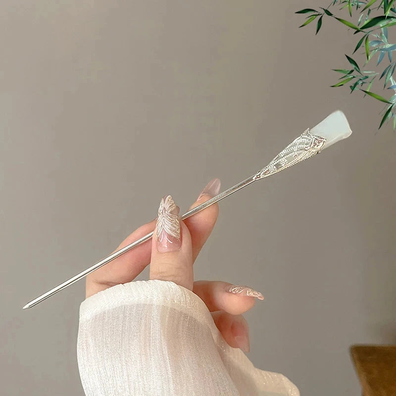 kawaiies-softtoys-plushies-kawaii-plush-Elegant Bamboo Flower Chinese Style Hair Pin Accessories Silver Pearl 