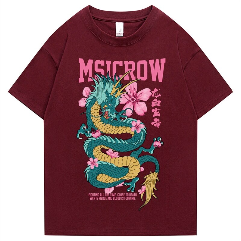 kawaiies-softtoys-plushies-kawaii-plush-Emerald Dragon Pink Sakura Unisex Cotton Tee | NEW Apparel Rouge S 
