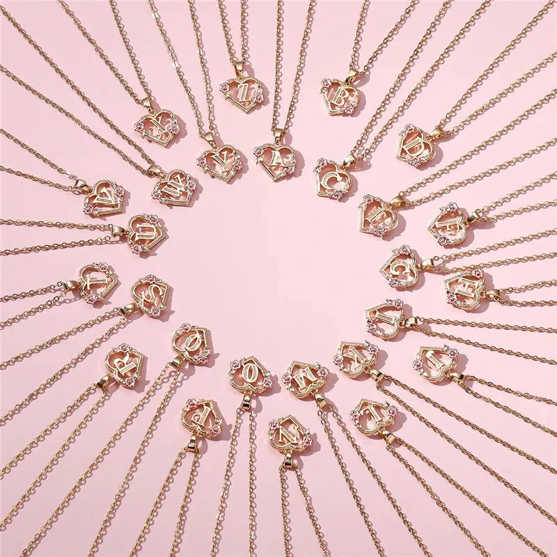 kawaiies-softtoys-plushies-kawaii-plush-Flora Heart Initial Gold Women's Necklace Jewelry 