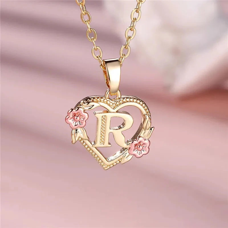kawaiies-softtoys-plushies-kawaii-plush-Flora Heart Initial Gold Women's Necklace Jewelry R 