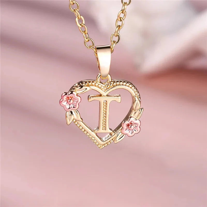 kawaiies-softtoys-plushies-kawaii-plush-Flora Heart Initial Gold Women's Necklace Jewelry T 