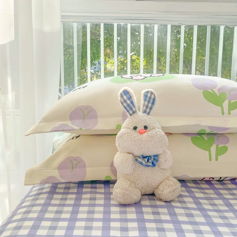 kawaiies-softtoys-plushies-kawaii-plush-Floral Fruity Bunny 120gsm Polyester Bedding Set | NEW Bedding Sets 