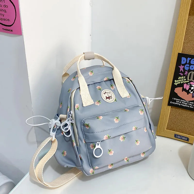 kawaiies-softtoys-plushies-kawaii-plush-Floral Petite Small Backpack Bags Blue 