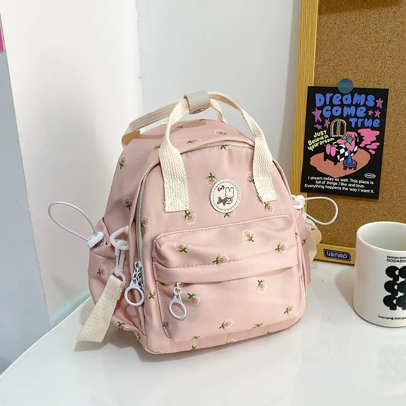 kawaiies-softtoys-plushies-kawaii-plush-Floral Petite Small Backpack Bags Pink 