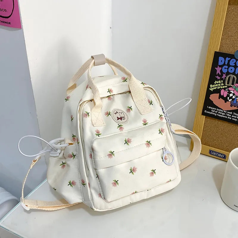 kawaiies-softtoys-plushies-kawaii-plush-Floral Petite Small Backpack Bags White 