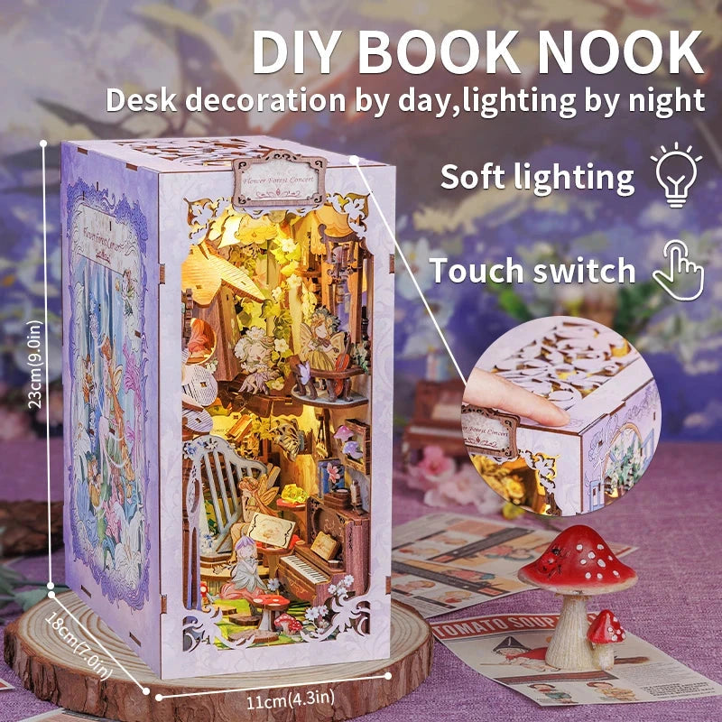 kawaiies-softtoys-plushies-kawaii-plush-Flower Forest Concert Wooden Bookshelf Nook Kit Wooden Kit 