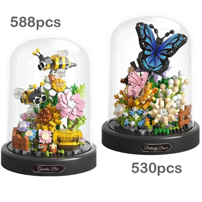 kawaiies-softtoys-plushies-kawaii-plush-Flowers Insects Butterfly Bee Nano Building Blocks Build it Set of 2 