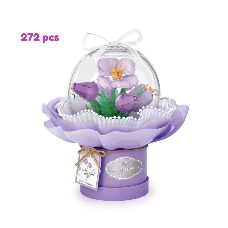 kawaiies-softtoys-plushies-kawaii-plush-Flowers with Love Light Up Nano Building Set Build it Purple 