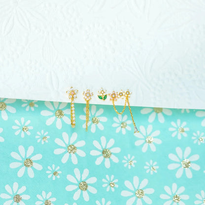 kawaiies-softtoys-plushies-kawaii-plush-Flowery Dreams 18k Gold-plated Earrings (4pc Set) Jewelry 