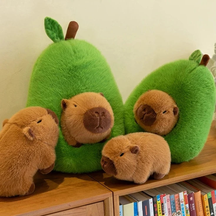 kawaiies-softtoys-plushies-kawaii-plush-Fluffy Avocado Capybara Plushie Soft toy 35cm 