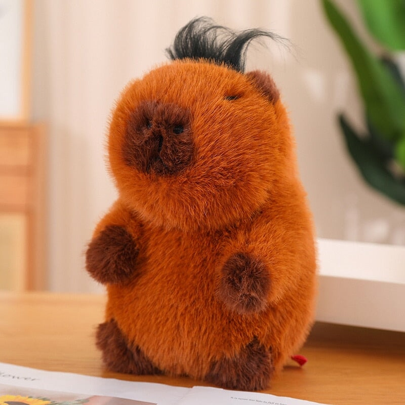 kawaiies-softtoys-plushies-kawaii-plush-Fluffy Brown Capybara Plushie | NEW Soft toy With Hair 25cm 