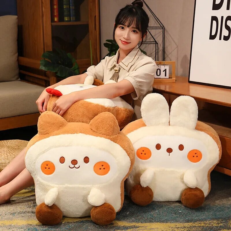 kawaiies-softtoys-plushies-kawaii-plush-Fluffy Bunny Dog Chicken Toastie Bread Plushie Soft toy 