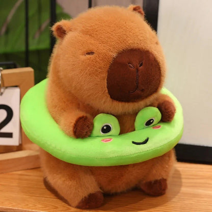 kawaiies-softtoys-plushies-kawaii-plush-Fluffy Capybara with Float Plushie Soft toy Frog 
