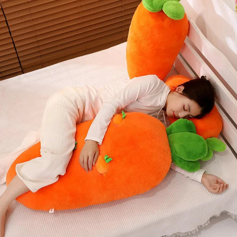 kawaiies-softtoys-plushies-kawaii-plush-Fluffy Carrot Plushie with Mini Hanging Carrots Soft toy 