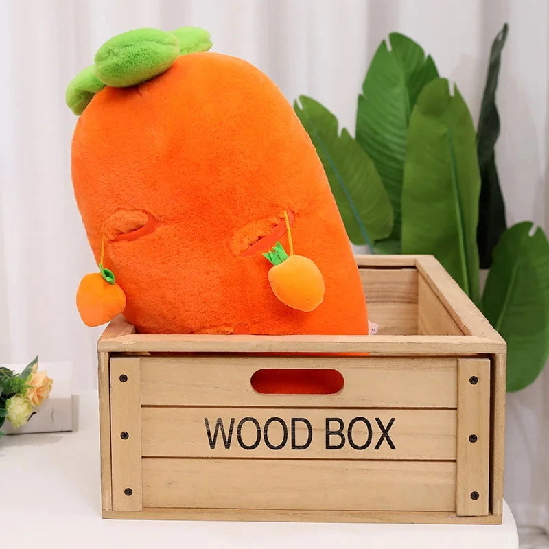 kawaiies-softtoys-plushies-kawaii-plush-Fluffy Carrot Plushie with Mini Hanging Carrots Soft toy 
