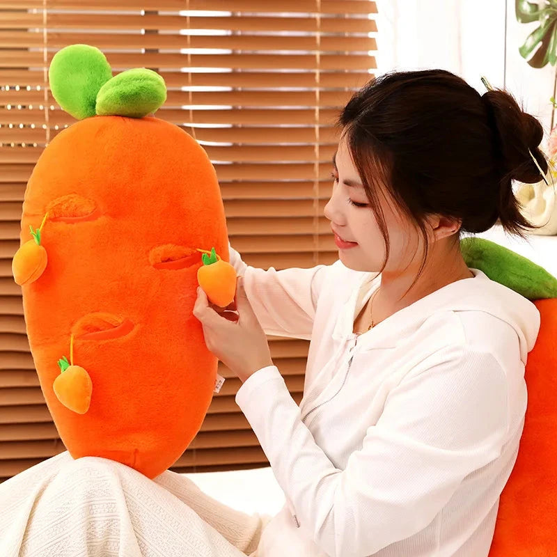 kawaiies-softtoys-plushies-kawaii-plush-Fluffy Carrot Plushie with Mini Hanging Carrots Soft toy 