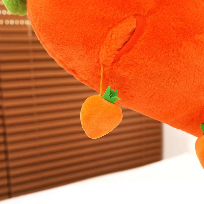 kawaiies-softtoys-plushies-kawaii-plush-Fluffy Carrot Plushie with Mini Hanging Carrots Soft toy 