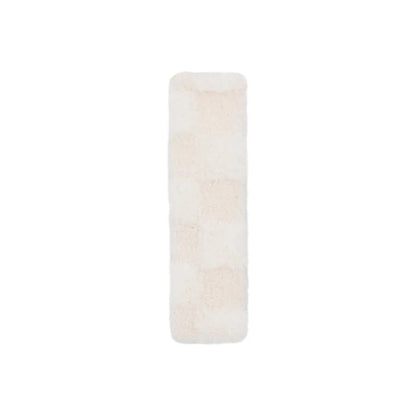 kawaiies-softtoys-plushies-kawaii-plush-Fluffy Checkered Plush Car Seat Belt Cover Shoulder Strap Accessory Car Beige 
