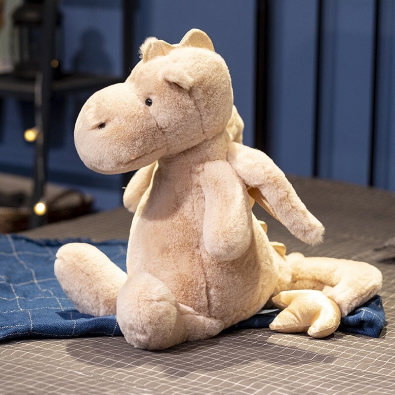 kawaiies-softtoys-plushies-kawaii-plush-Fluffy Chonky Sitting Dragon Family Plushies | NEW Soft toy Cream 30cm 