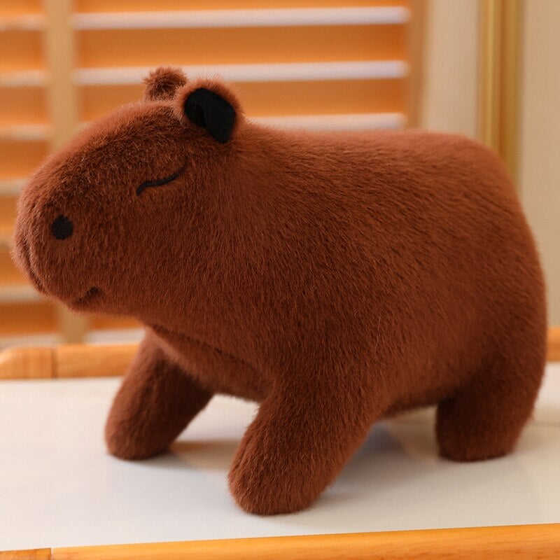 kawaiies-softtoys-plushies-kawaii-plush-Fluffy Cute Capybara Plushie Soft toy Dark Brown 20cm 