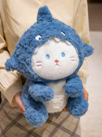 kawaiies-softtoys-plushies-kawaii-plush-Fluffy Dog & Cat in Shark Outfit Plushie Soft toy 