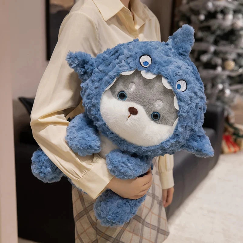 kawaiies-softtoys-plushies-kawaii-plush-Fluffy Dog & Cat in Shark Outfit Plushie Soft toy 