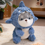 kawaiies-softtoys-plushies-kawaii-plush-Fluffy Dog & Cat in Shark Outfit Plushie Soft toy Dog (Shiboo) 45cm 