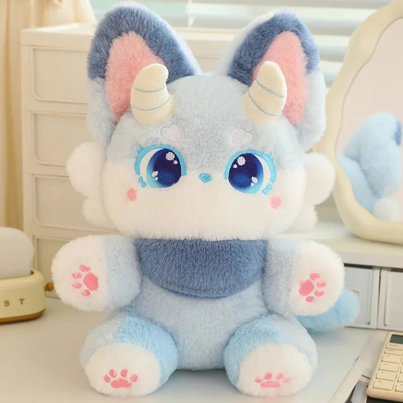 kawaiies-softtoys-plushies-kawaii-plush-Fluffy Dreamy Horned Fox Plushies Soft toy Blue 35cm 