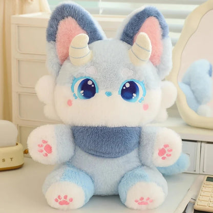 kawaiies-softtoys-plushies-kawaii-plush-Fluffy Dreamy Horned Fox Plushies Soft toy Blue 35cm 