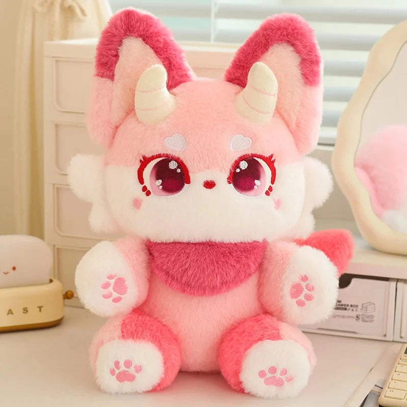kawaiies-softtoys-plushies-kawaii-plush-Fluffy Dreamy Horned Fox Plushies Soft toy Pink 35cm 