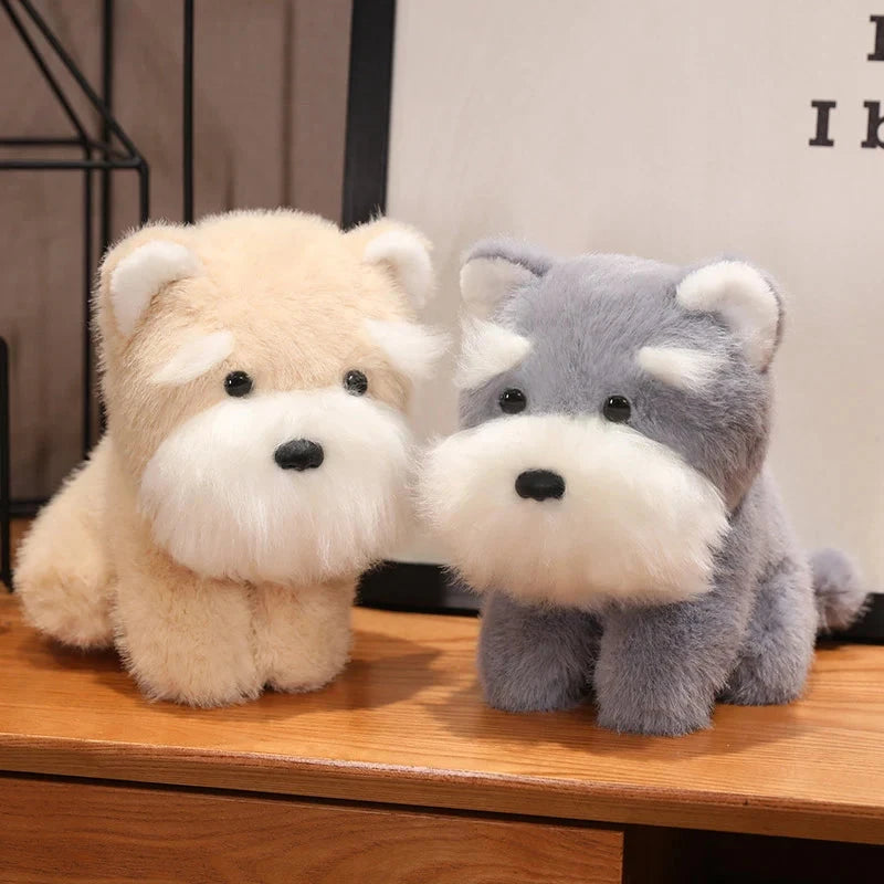 kawaiies-softtoys-plushies-kawaii-plush-Fluffy Gray Biege Schnauzer Dog Plushie Soft toy 
