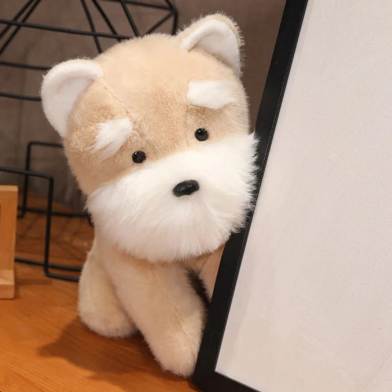 kawaiies-softtoys-plushies-kawaii-plush-Fluffy Gray Biege Schnauzer Dog Plushie Soft toy 