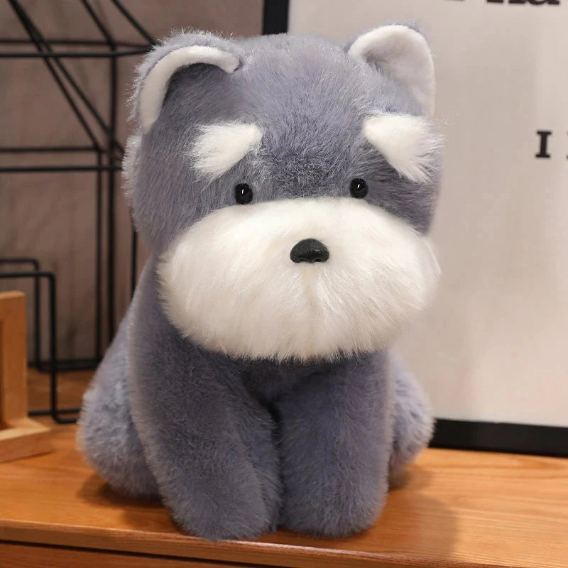 kawaiies-softtoys-plushies-kawaii-plush-Fluffy Gray Biege Schnauzer Dog Plushie Soft toy Gray 8in / 20cm 