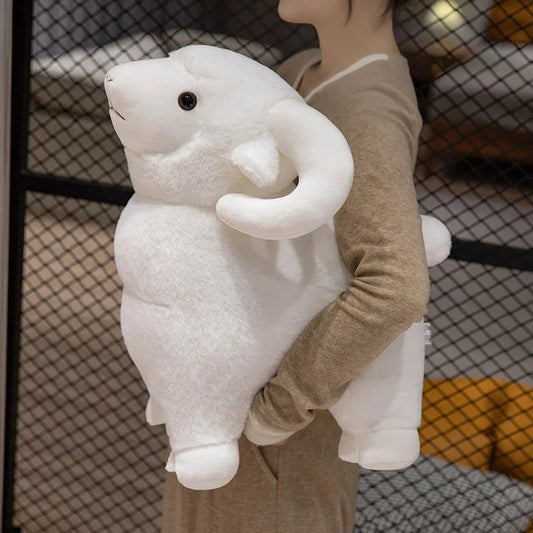kawaiies-softtoys-plushies-kawaii-plush-Fluffy Pink White Sheep Ram Plushies Soft toy 