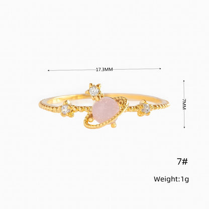 kawaiies-softtoys-plushies-kawaii-plush-Galaxy Pink Planet Gold-plated Ring Ring 