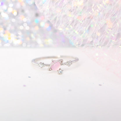 kawaiies-softtoys-plushies-kawaii-plush-Galaxy Pink Planet Gold-plated Ring Ring Silver 