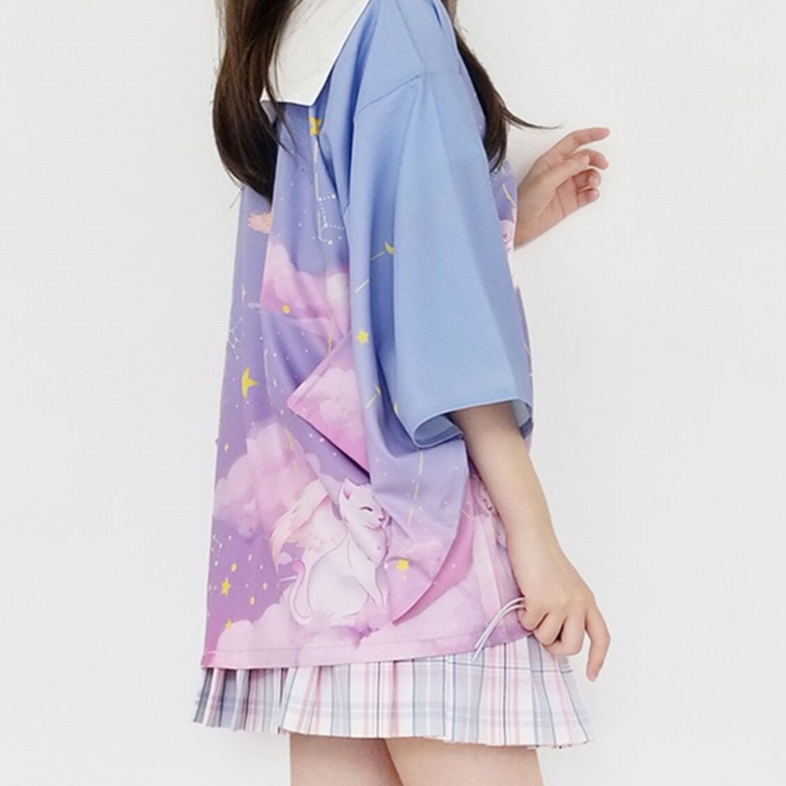 kawaiies-softtoys-plushies-kawaii-plush-Galaxy Purple Blue Pink Clouds Women's Kimono Kimono 