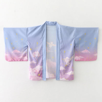 kawaiies-softtoys-plushies-kawaii-plush-Galaxy Purple Blue Pink Clouds Women's Kimono Kimono 