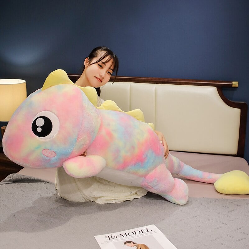 kawaiies-softtoys-plushies-kawaii-plush-Galaxy Rainbow Pasco the Lizard Plushie | NEW Soft toy Pink 160cm 